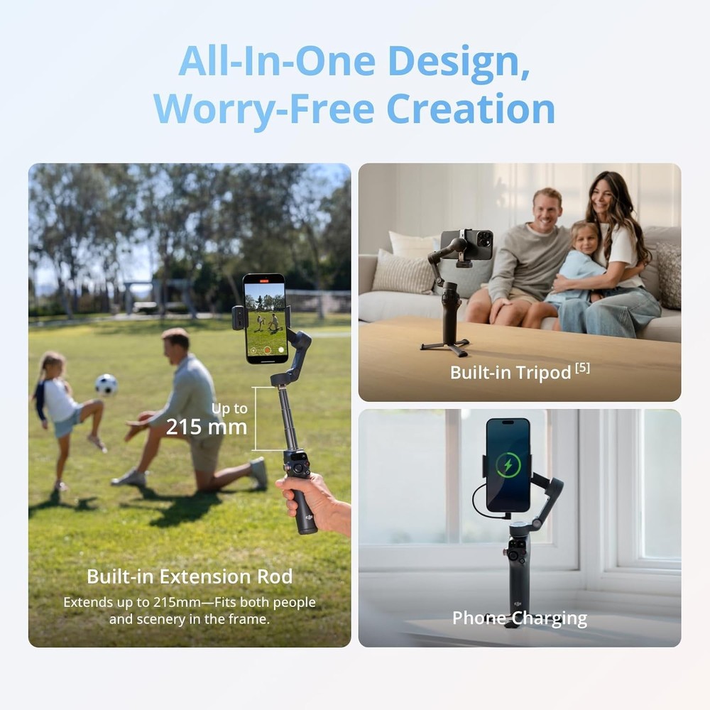 DJI Osmo Mobile 8 Advanced Tracking Combo Gimbal Stabilizer for Phone 360° US