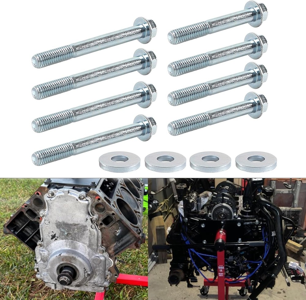 Durable 12pc Engine Stand Bolt Kit - Rust-Proof High Strength LS Flange Bolts