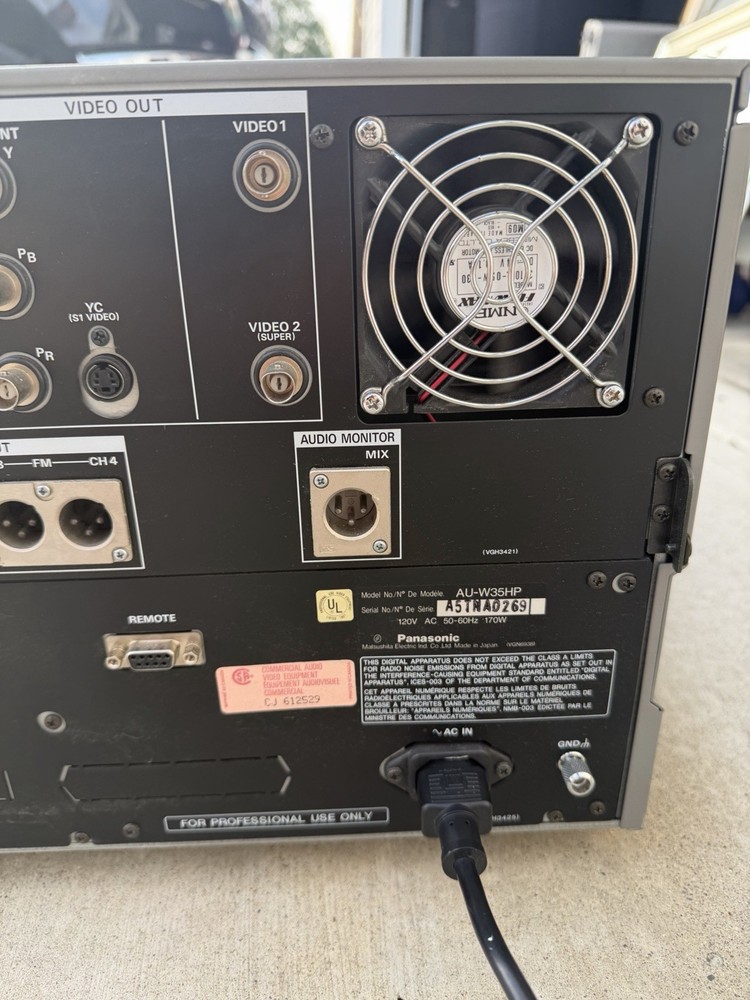 Panasonic AU-W35H MII VTRProfessional Broadcast DeckMII / M2 Format