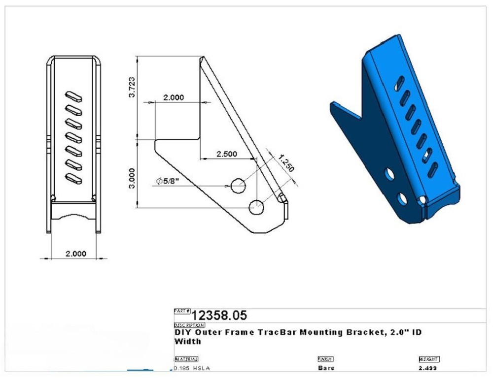 TabZone Chassis Components Tracbar Frame Mount