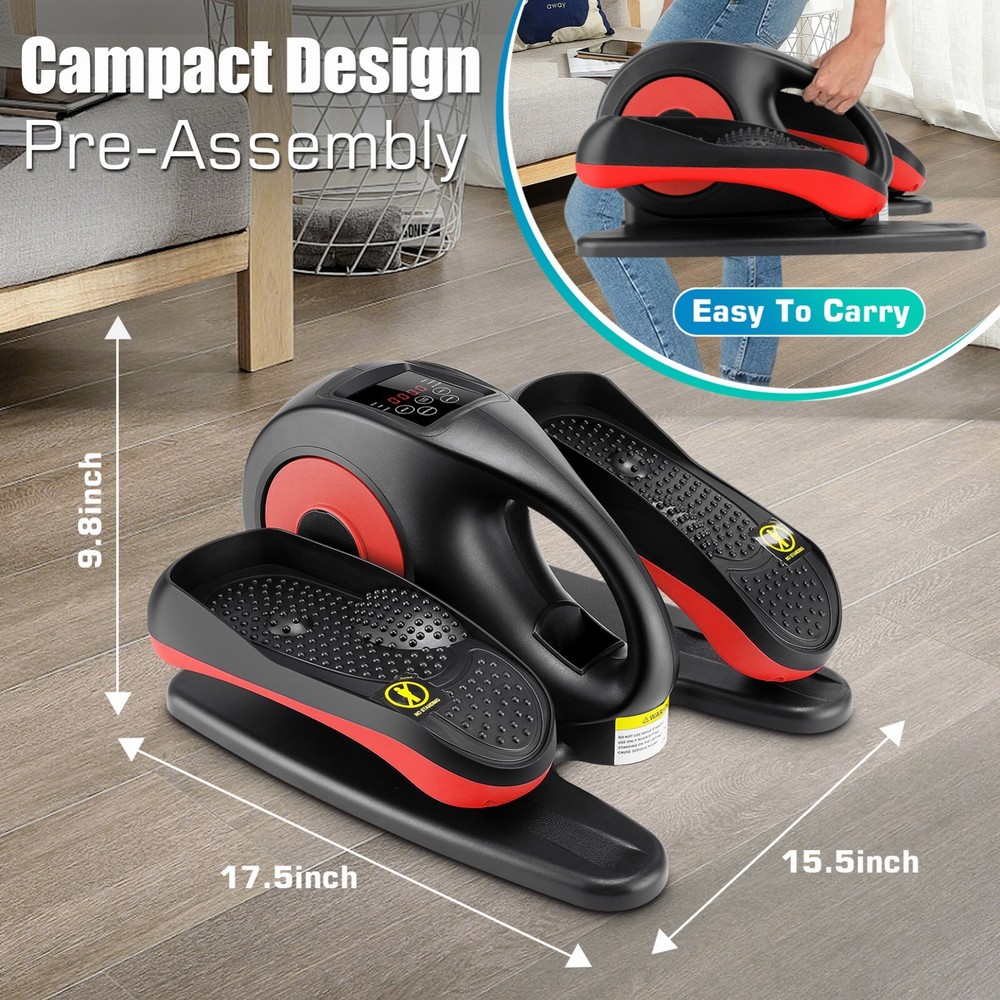 Under Desk Elliptical Machine, Compact Electric Seated Pedal Exerciser with LCD⚡