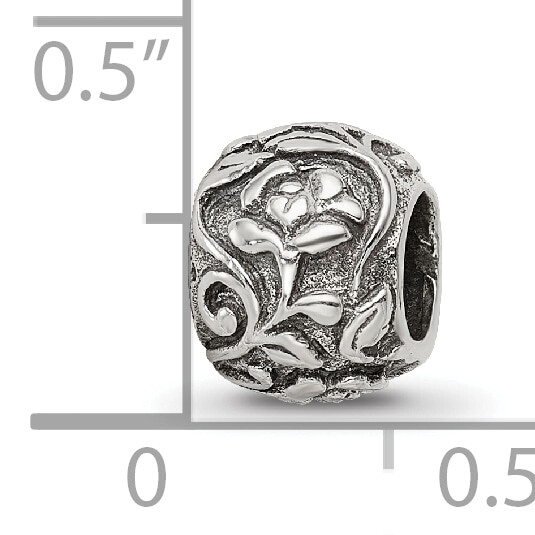 Silver Reflections Floral Bead QRS1012