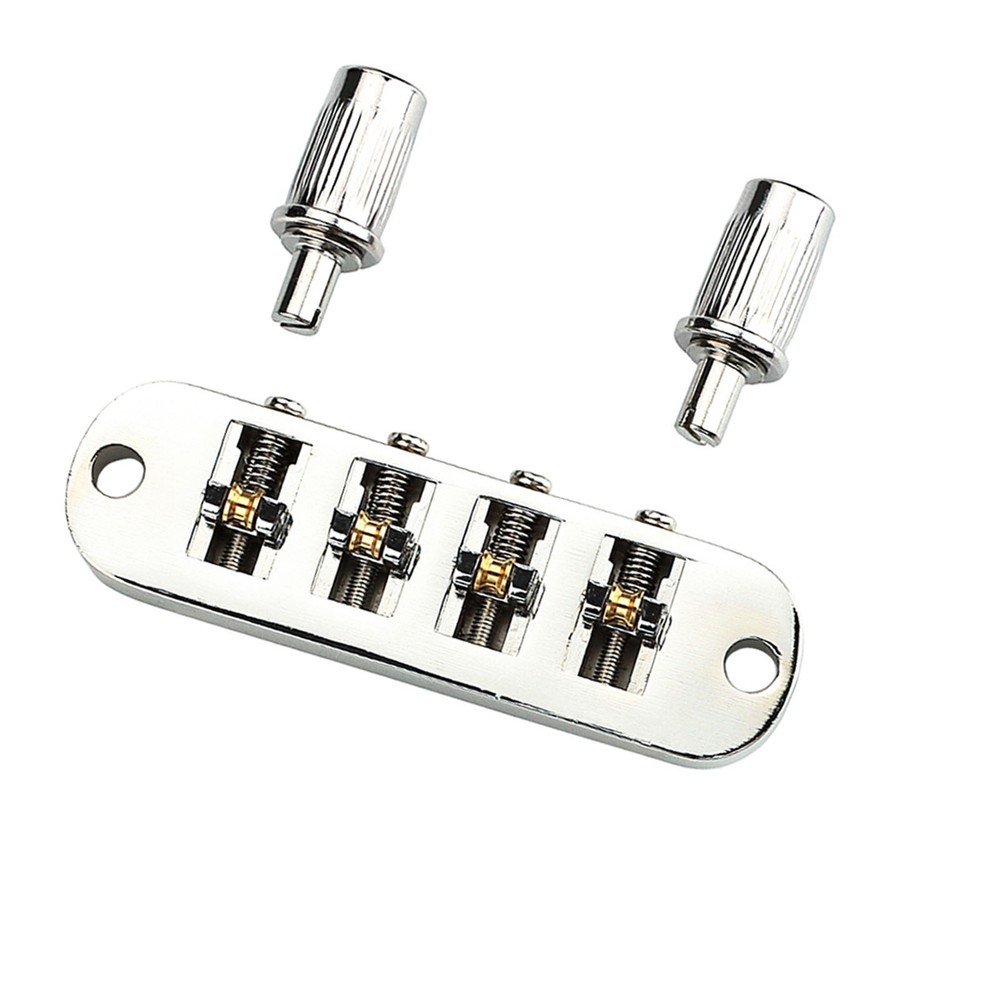 Durable Metal 4 String Bass Guitar Bridge Roller Saddle Design for Stability