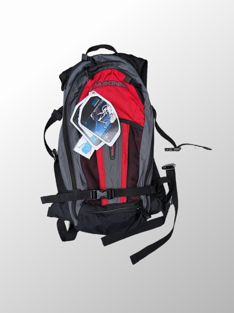 Y2K DAKINE Drafter 11L Hydration Backpack Quick Disconnect Compression Red/Gray