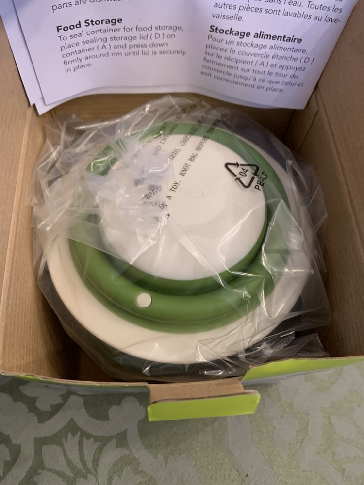 Chef'n VeggiChop Hand-Powered Pull Function Vegetable Chopper Green Storage Lid