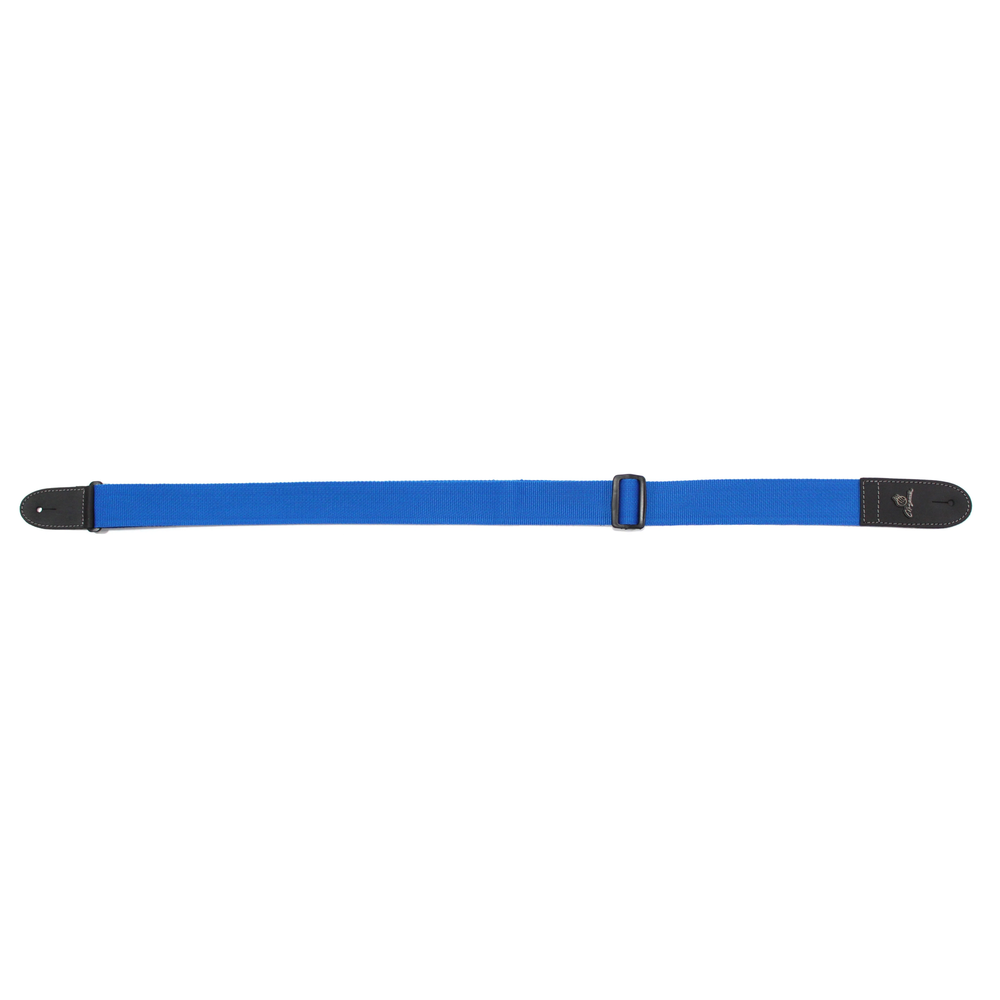 Magma Leathers 2" Soft-hand Polypropylene Guitar Strap Leather Ends Bright Blue