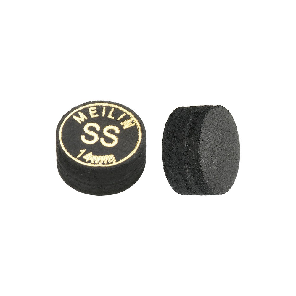 2PCS 14mm Pool Cue Tips Super Soft Multiple Layer Pool Billiard Cue Tips Black
