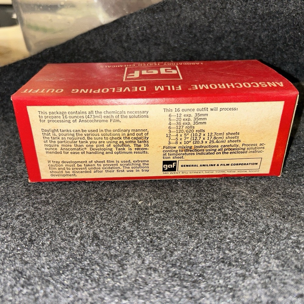 Ansco Anscochrome Developing Outfit 16oz Vintage 1960s