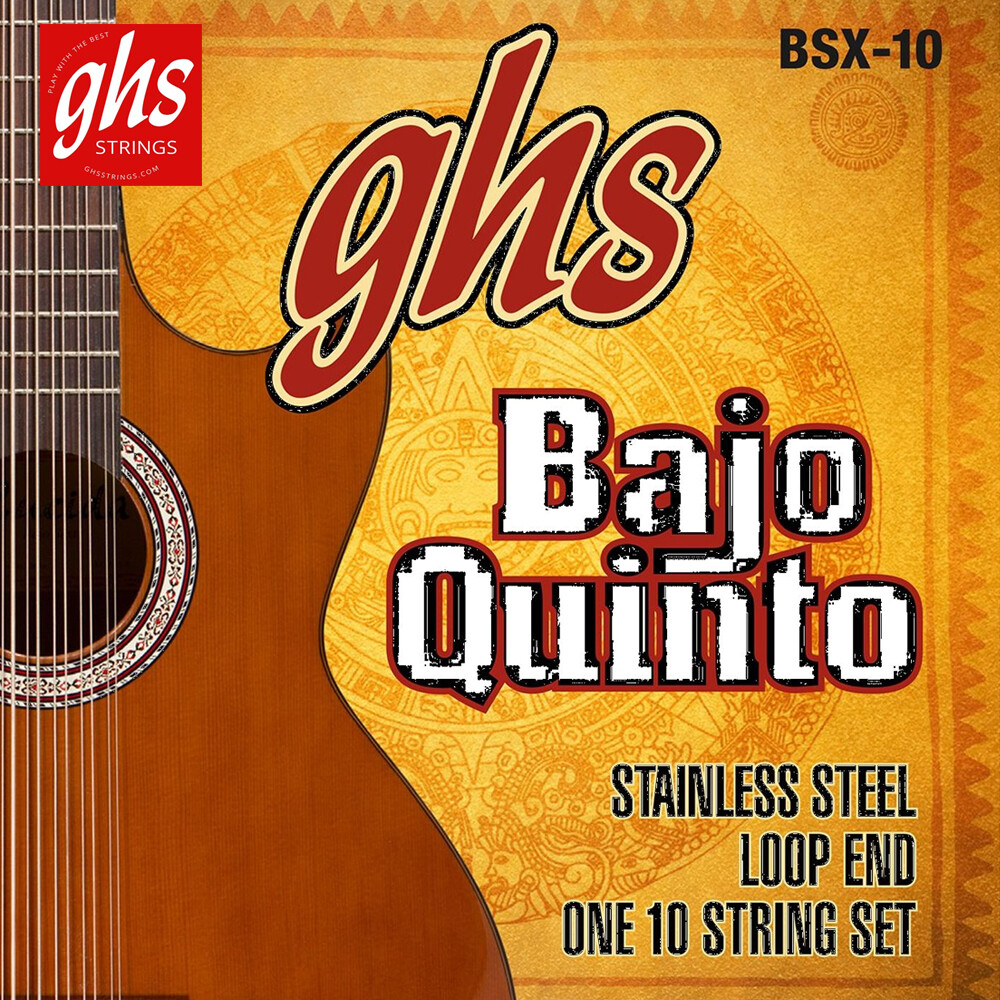 GHS Strings 10-String STAINLESS STEEL BAJO QUINTO Strings - Loop End (BSX-10)