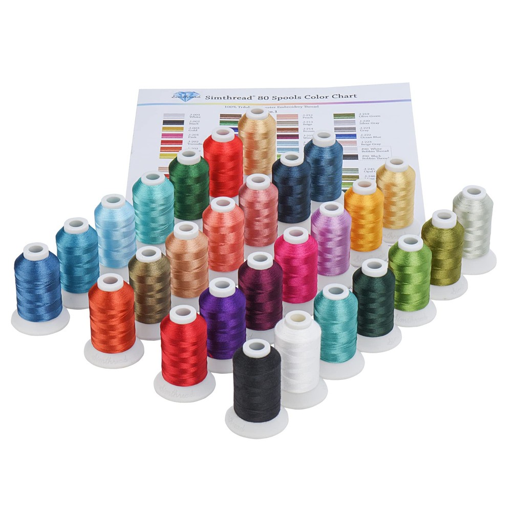 28 Assorted Colors Embroidery Machine Thread with 28 Thread Holder, 500M (550...