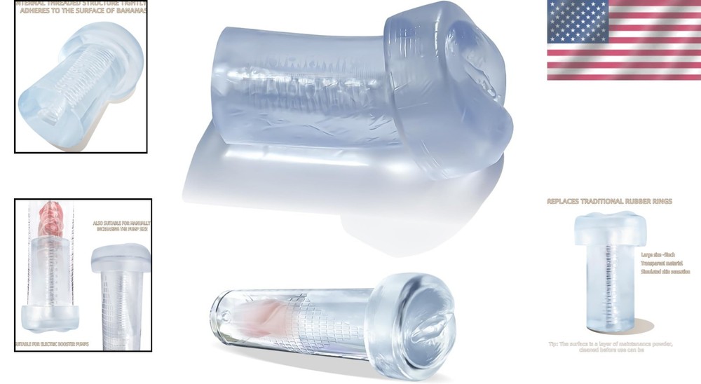 Extended Men's Penis Pump Sleeve Clear Thermoplastic Elastomer Water Resistant