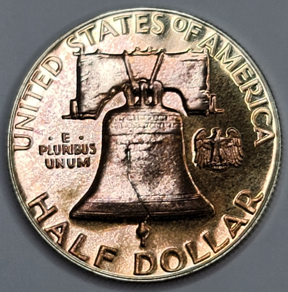 1963 Gem Proof Franklin Half Dollar 90% Silver Nicely Toned