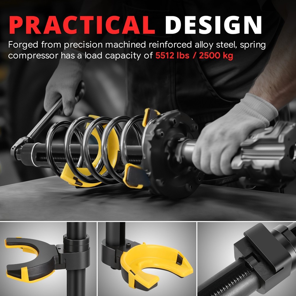 Interchangeable Macpherson Fork Strut Coil Spring Compressor Extractor Tool Set