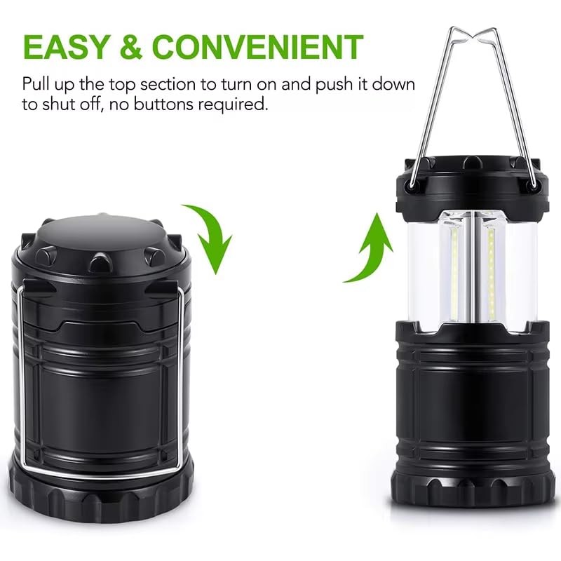Lantern Camping Essentials Lights LED Flashlight Power Outages Battery Operated
