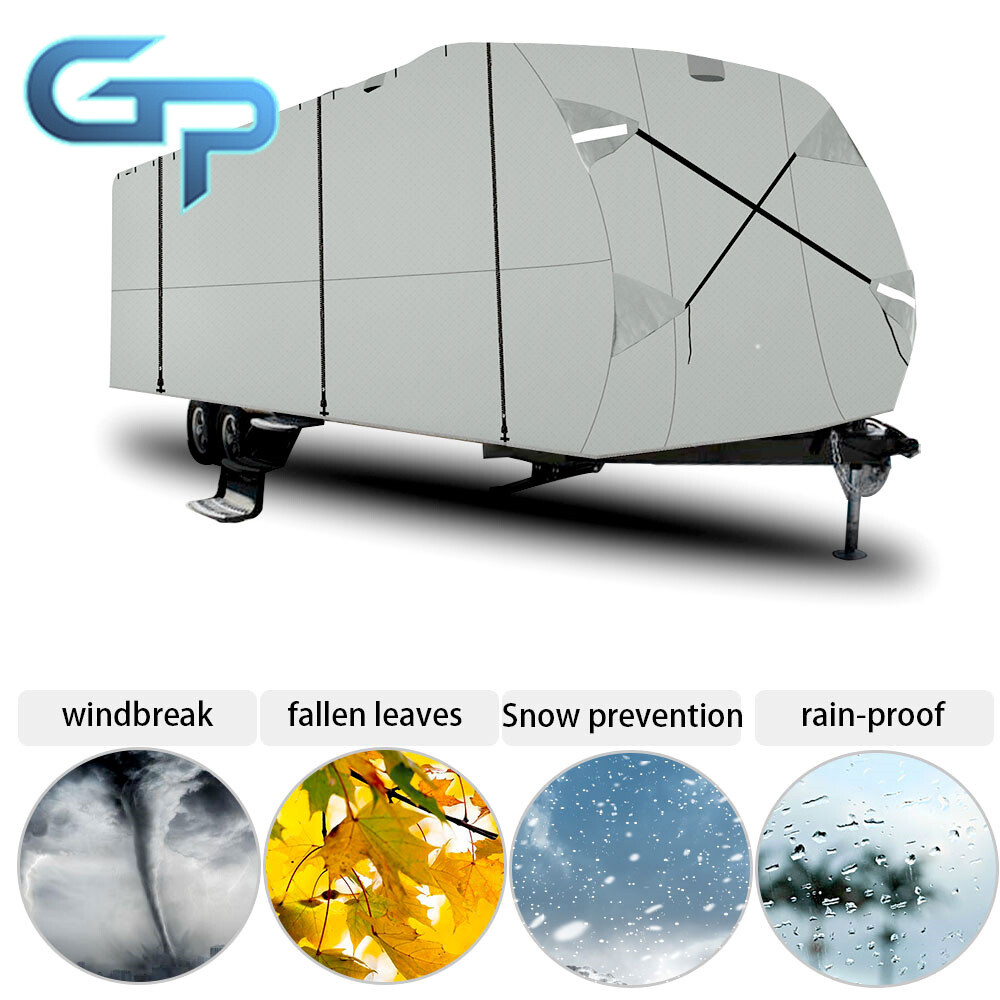Travel Trailer RV Cover Waterproof Anti-UV Non-Woven Fabric For 18'-33' Camper