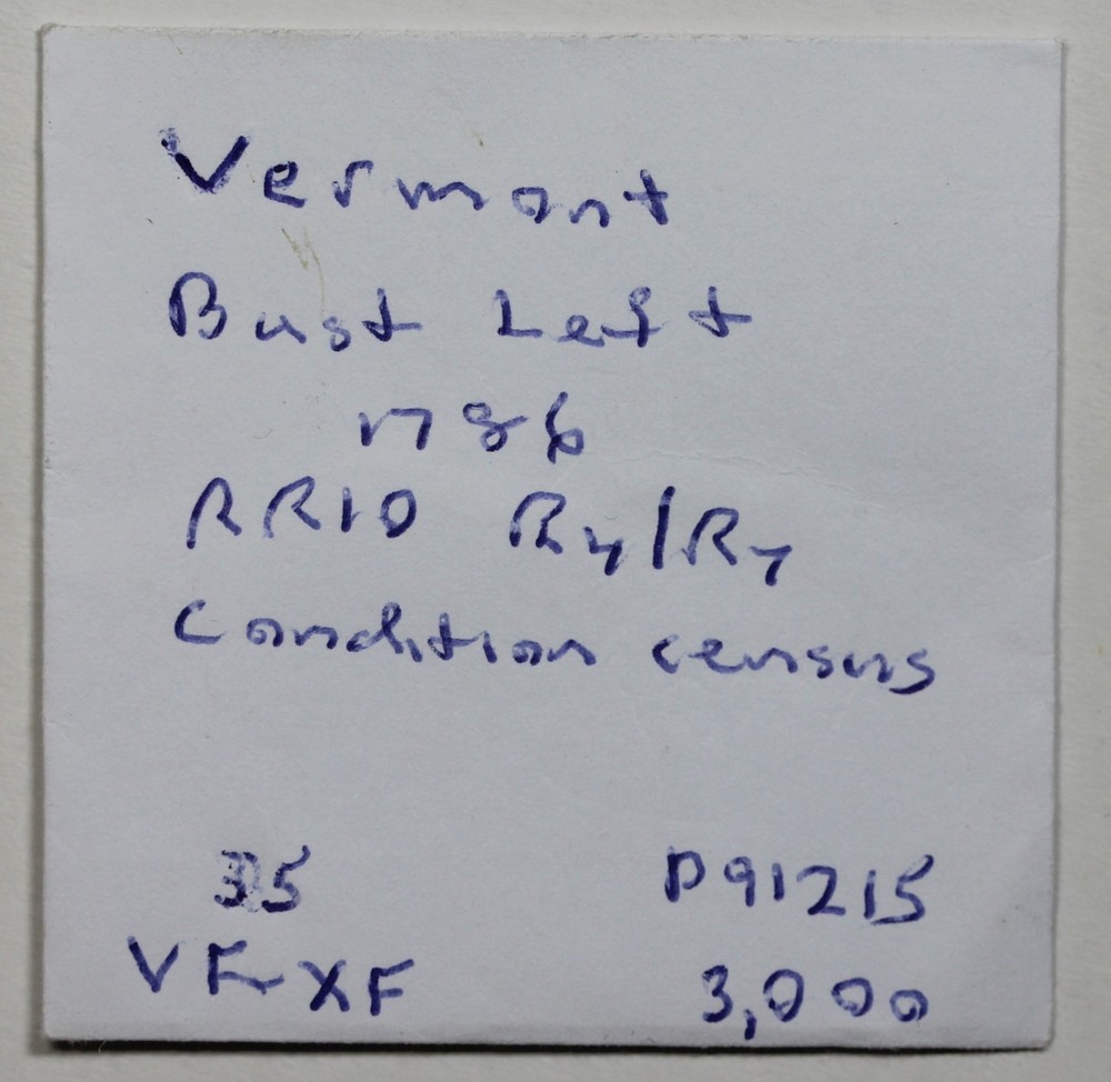 1786 Vermont Copper, Bust Left, RR-10, R4