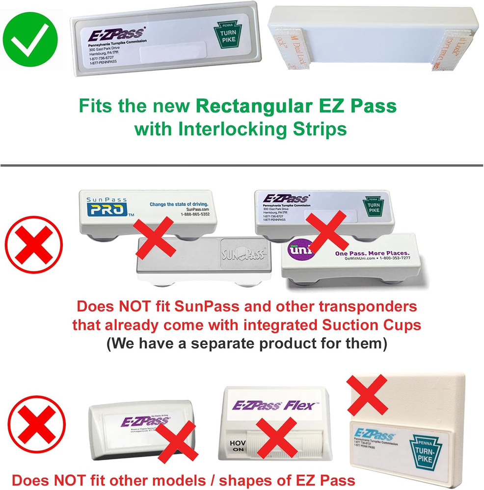 Silicone Skin + Holders for the New Rectangular EZ Pass with Interlocking Strips