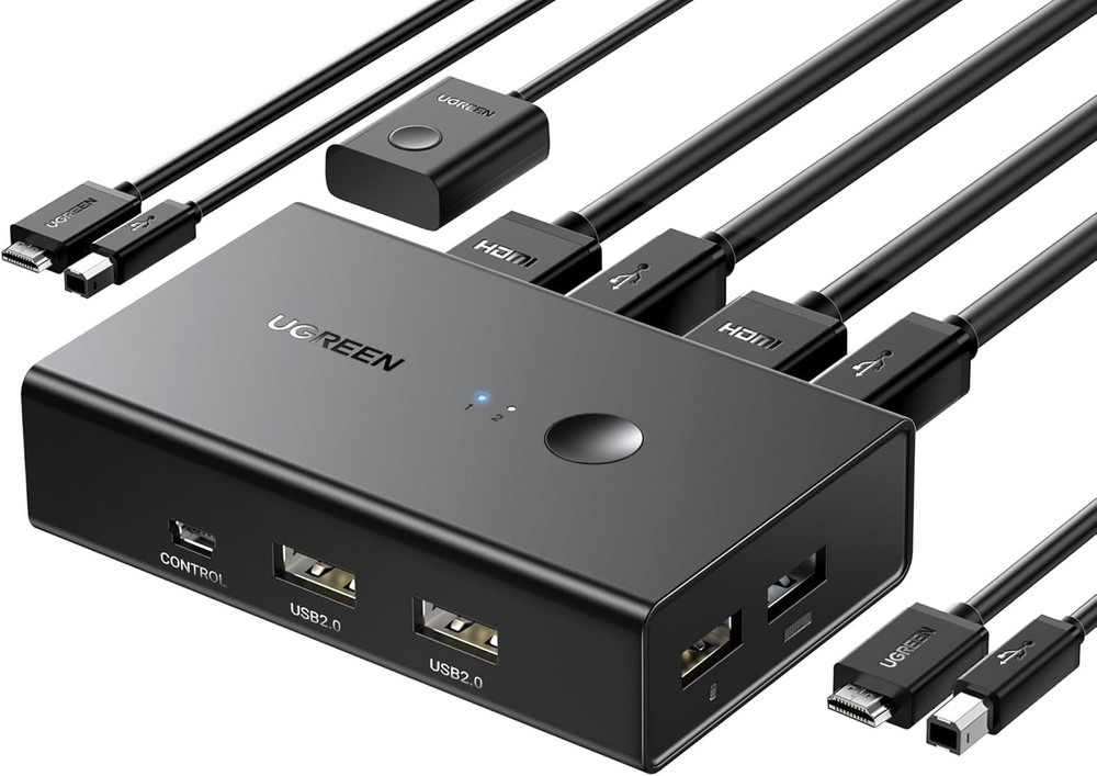 Effortless Workspace Management: HDMI KVM Switch for Two Computers - 4K Support