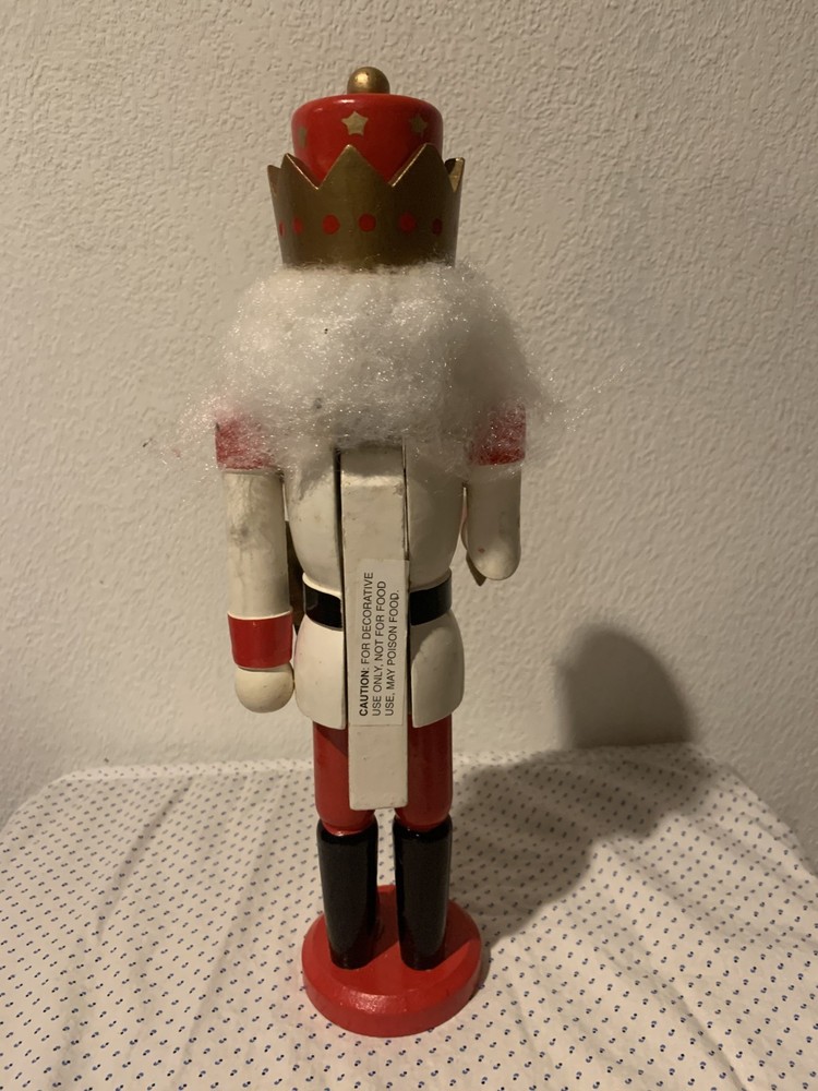 Wooden Christmas Nutcracker King Crown Holiday Decor