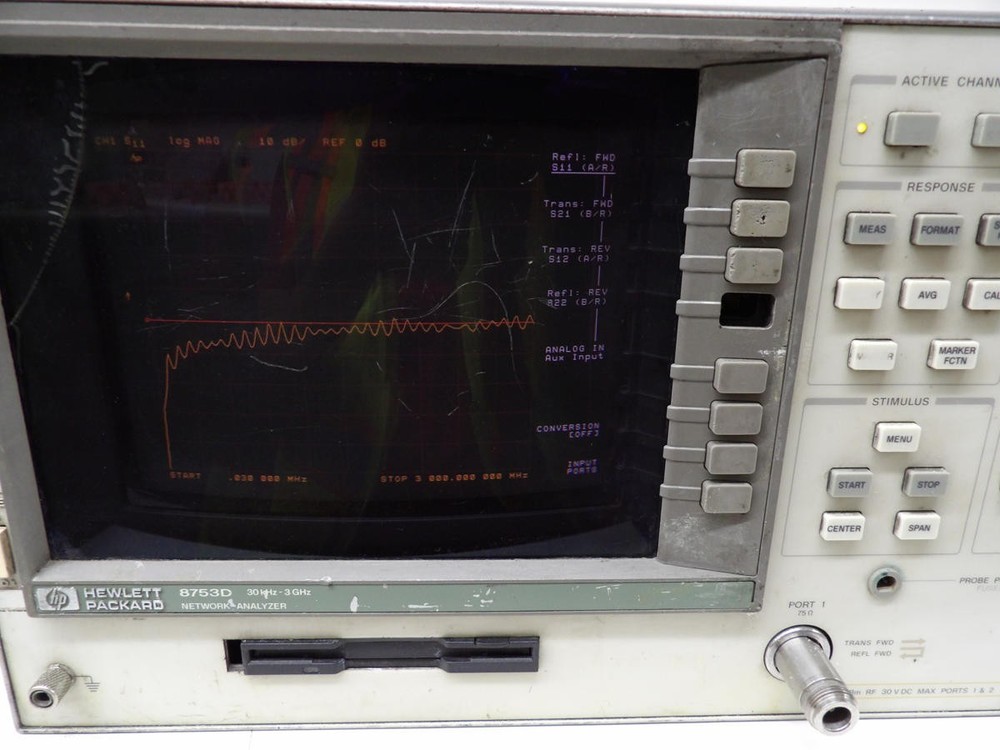HP 8753D NETWORK ANALYZER 3 KHZ-3 GHZ, OPTION 075 M3711