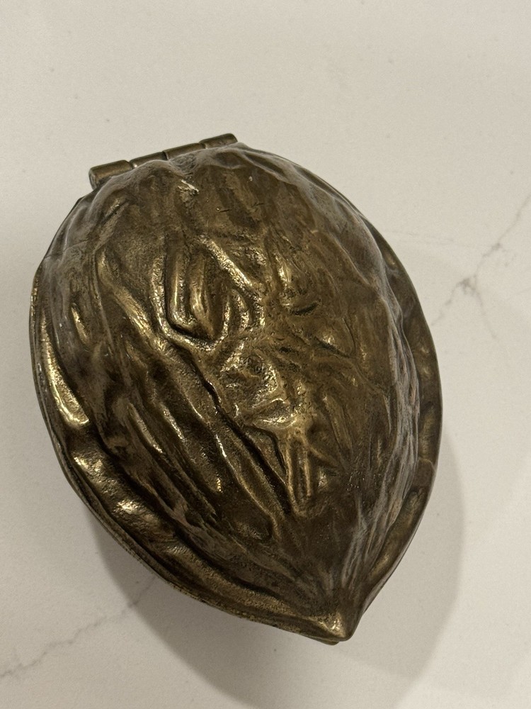 Vintage Interpur Walnut-Shaped Solid Brass Nutcracker