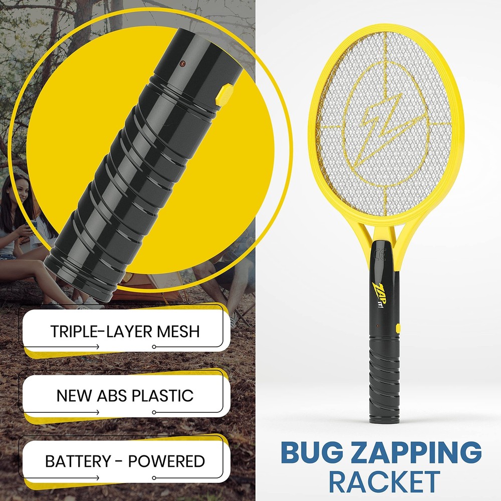 Zap It Bug Zapper Battery Powered (2xAA ) Bug Zapper Racket, 3,500 Volt, 2 Pack