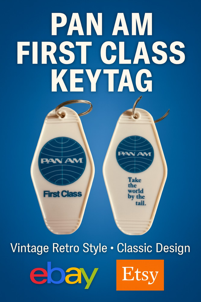 PAN AM “first class” inspired keytag