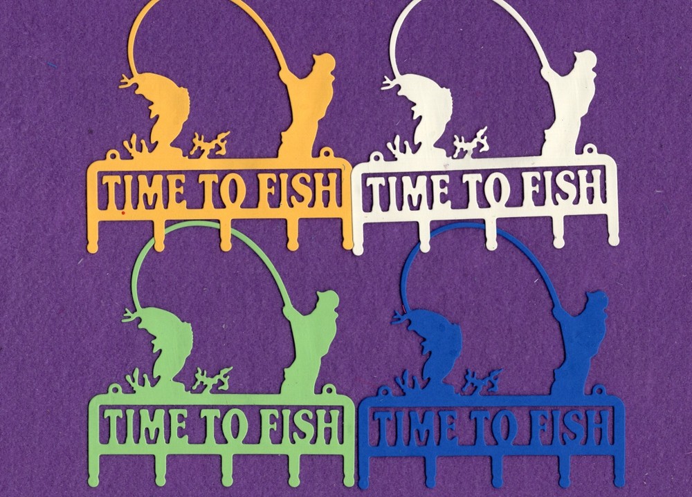 TIME TO FISH die cuts scrapbook cards W