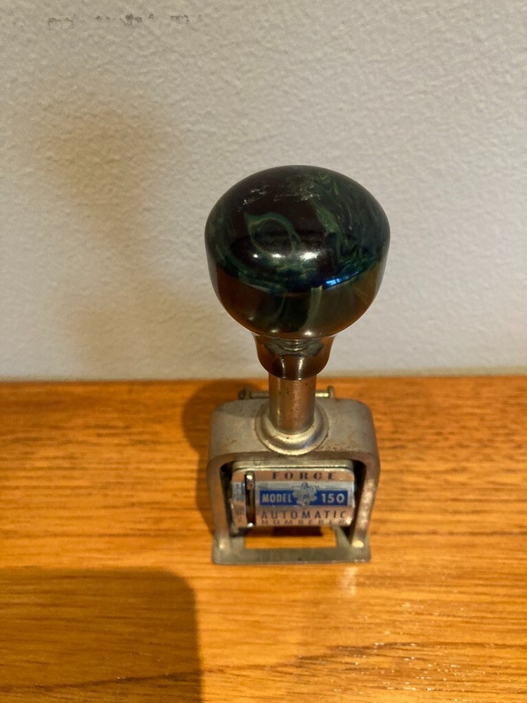 Vintage FORCE Automatic Numberer Machine Model 150 Stamper