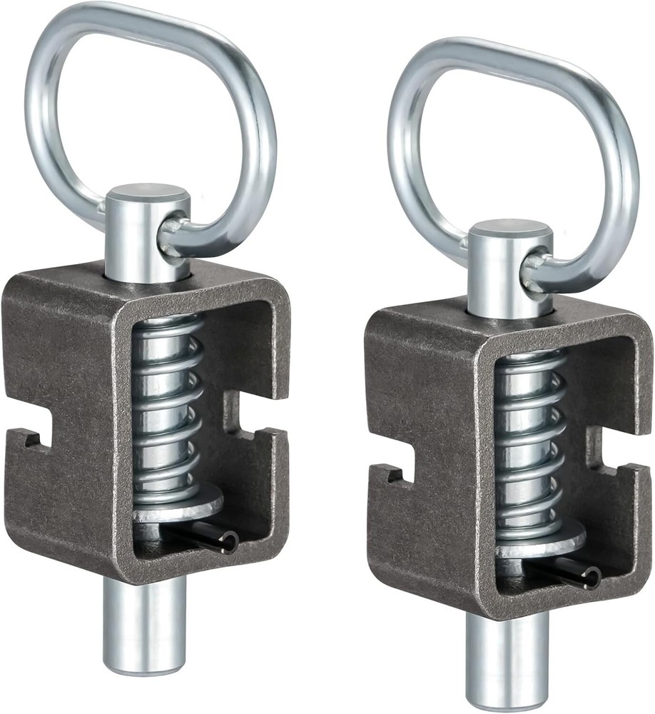 2PCS Weld-On Spring Pin Latch Lock Assembly for Utility Trailer Tail Gate Loaded