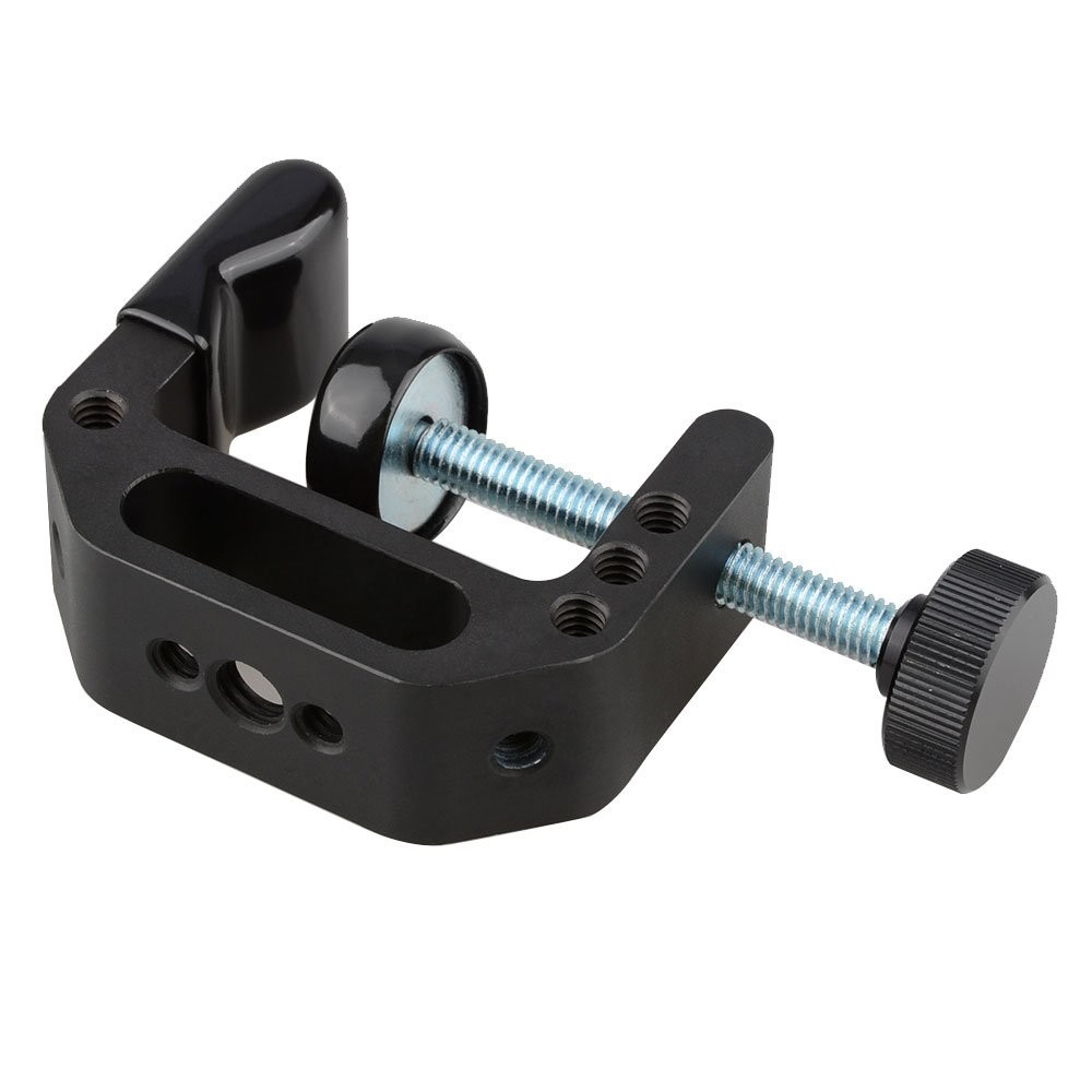 Classic Black Universal C-Clamp for Desks - Lightweight & Adjustable Design
