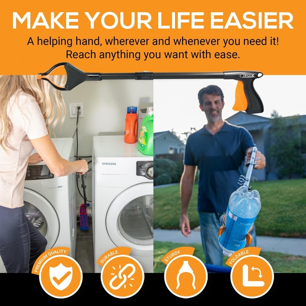 Dependable 26” Trash Picker Upper with Foldable Design - Ideal for Mobility Aids