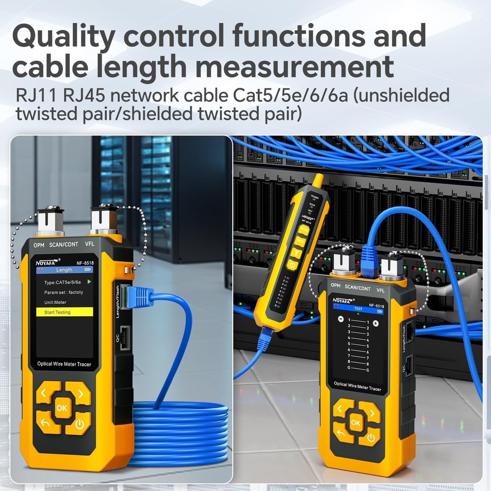 NOYAFA NF-8518 Network Cable Tester with Optical Power Meter, Ethernet Cable ...