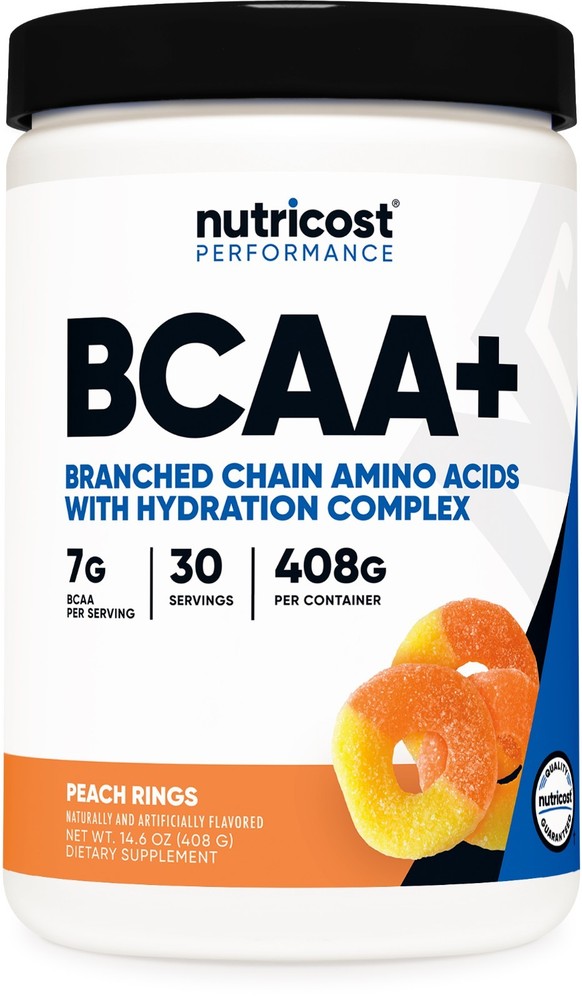 Nutricost BCAA+ Hydration Powder (Peach Rings) 30 Servings