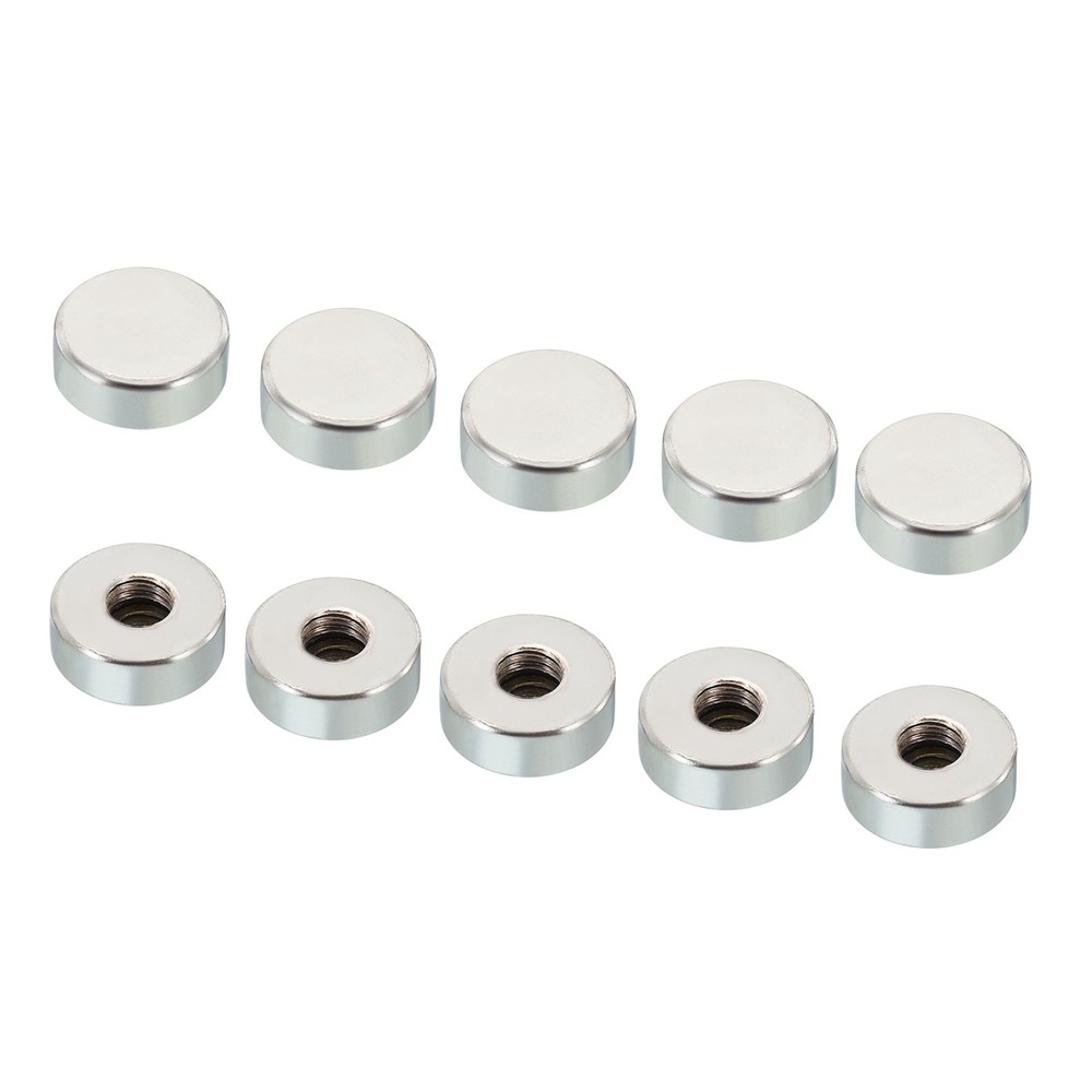 M6 Nut Hood, 20pcs Female Threaded Silver Tone Flat