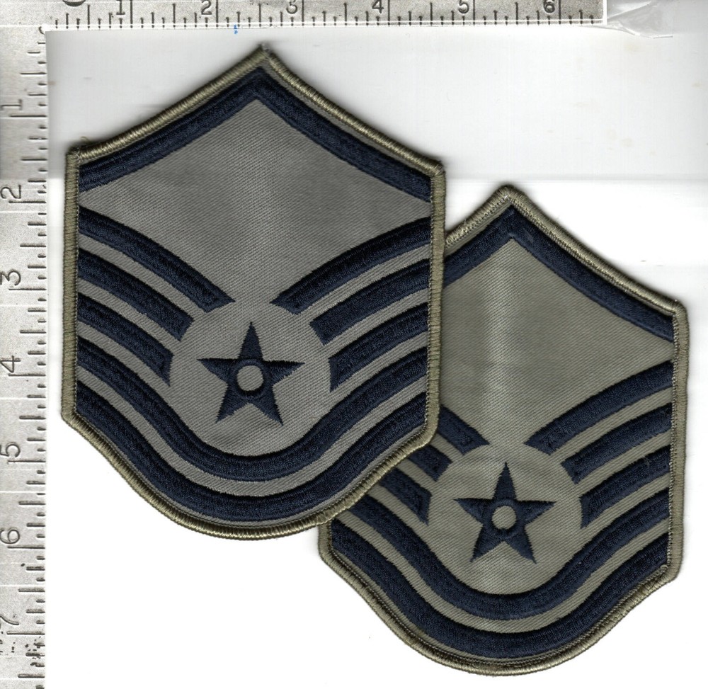 USAF patch chevrons rank (circa 2011-2021) 1 pair Master Sergeant ABU Chevrons