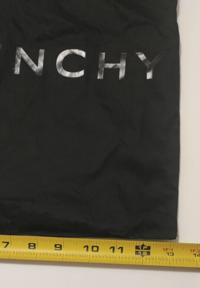 Authentic Givenchy Black Cotton Drawstring Dust Bag lined in white 13” x 15”