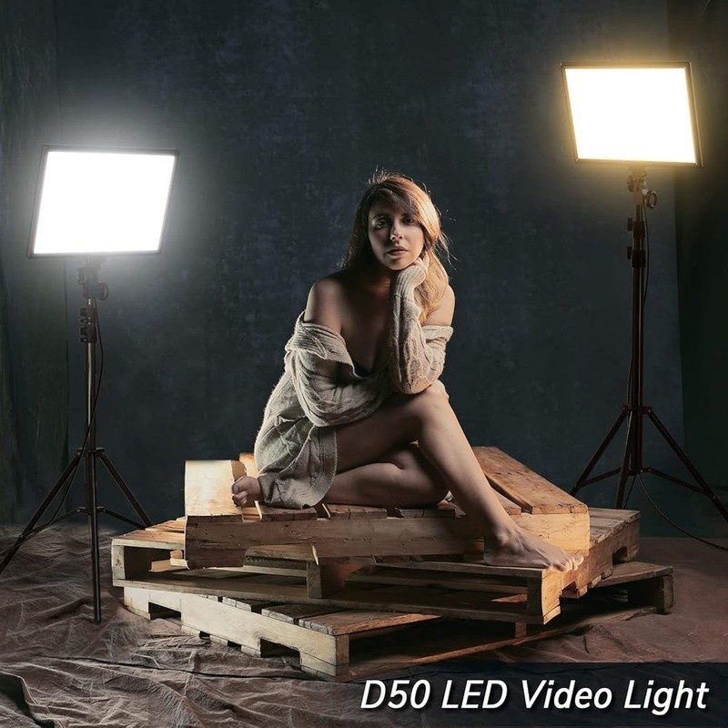 Bi-Color LED Video Light Wireless Control Adjustable Brightness Tripod Included