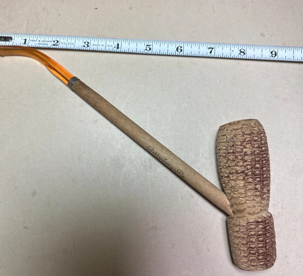 vintage gettysburg battlefield large corn cob pipe