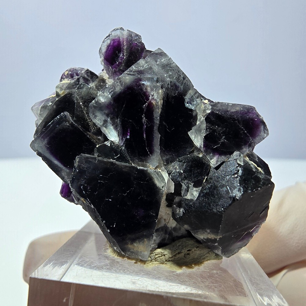 Phantom Fluorite Cube Specimen, purple Okorusu, Namibia 41*29*15mm