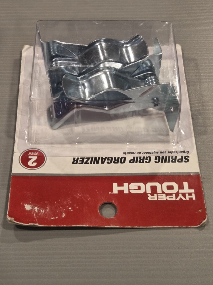 2-Pack HYPER TOUGH Spring Grip Organizer Clamps Zinc