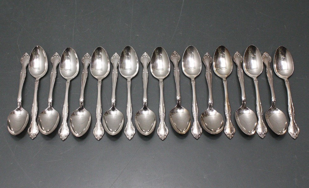 (57 Pieces) Oneida Community Flatware Set AFFECTION, Silverplate Silverware Lot