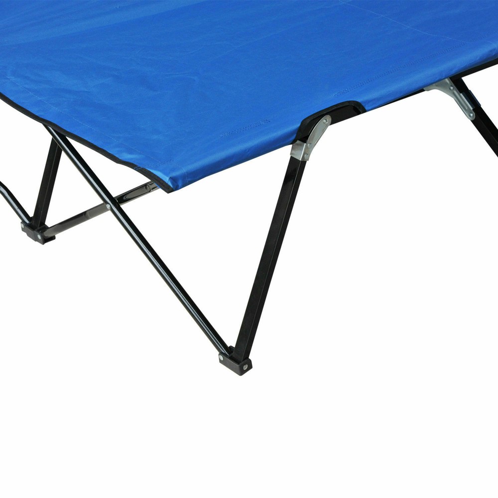 2 Person Folding Camping Cot for Adults Portable Elevated Double Sleeping Bed
