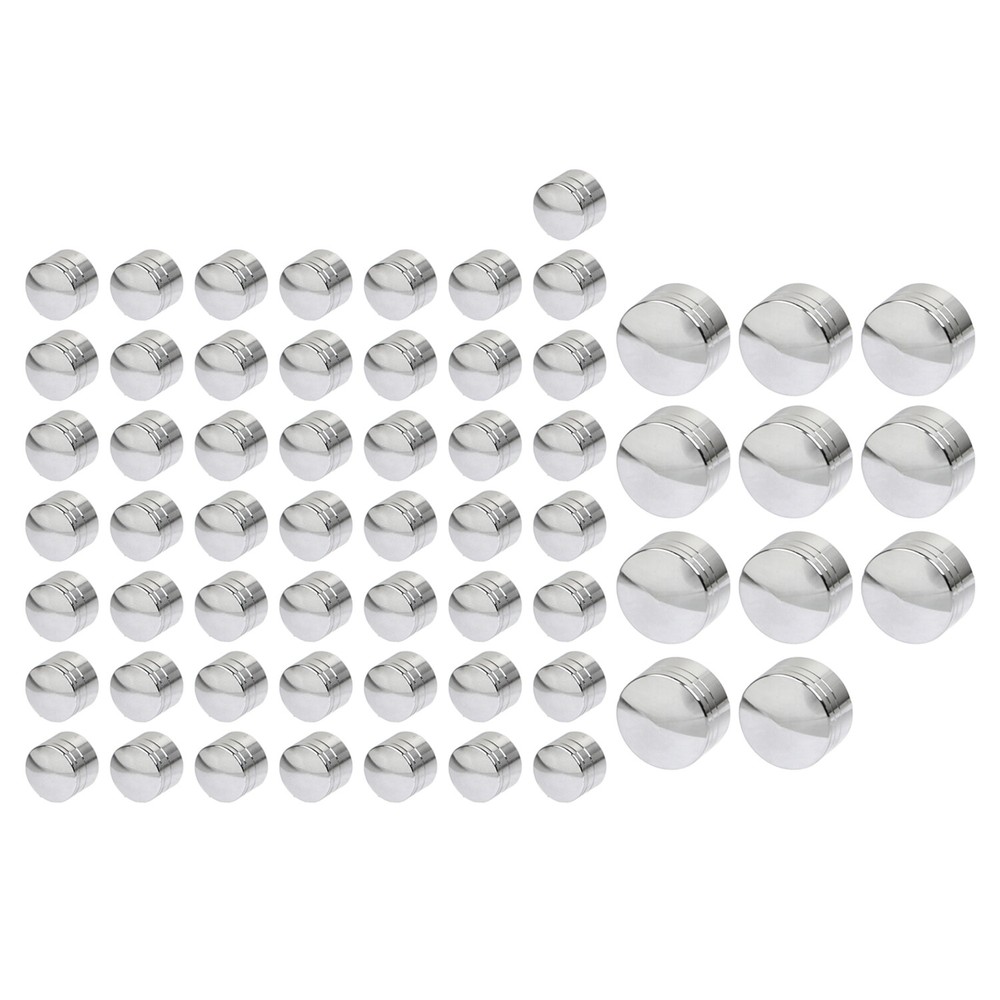 61x Chrome Engine Bolt Topper Cap Covers Screw For Harley Softail Classic FLSTC