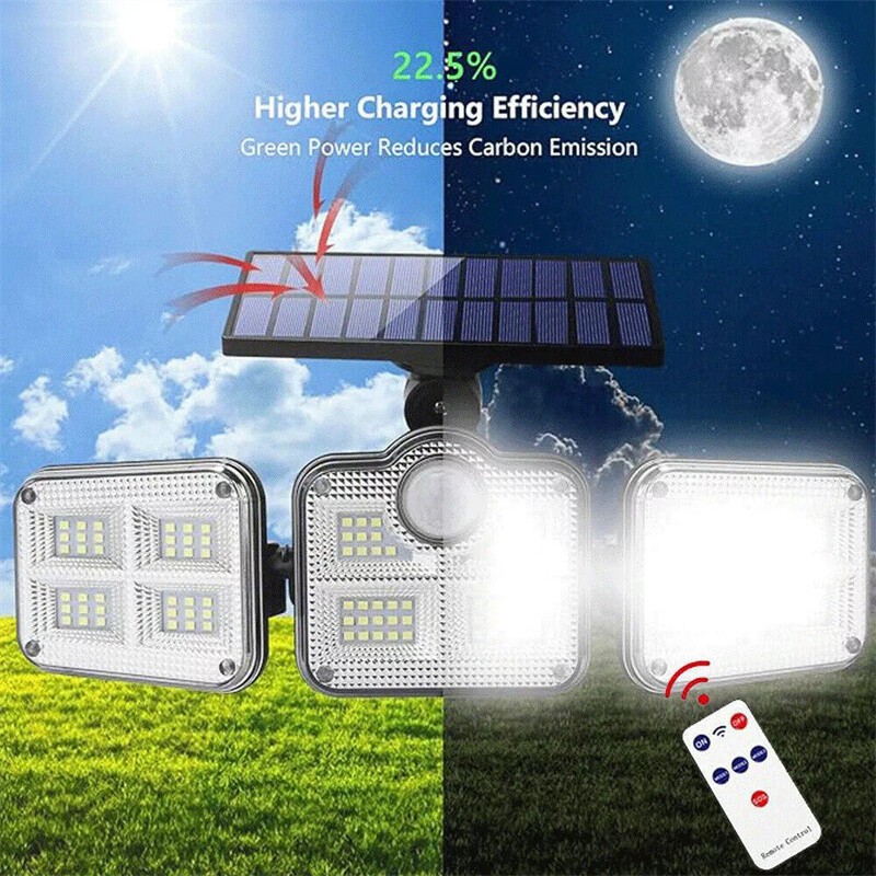 2 Pack 50000LM LED Solar Lights Outdoor Waterproof Motion Sensor Security Lamp