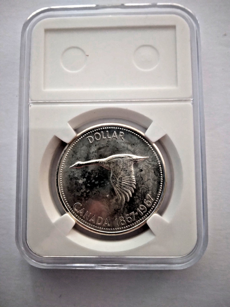 1967 canada silver 1 dollar uncirculated cameo nice