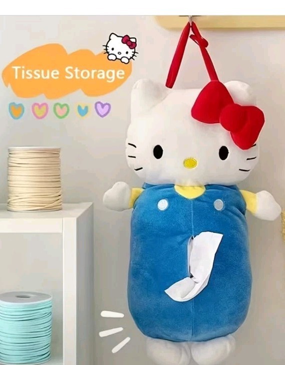 Hanging Kitty Tissue Despenser, Plush! Back load & Pull In Front ,Unisex