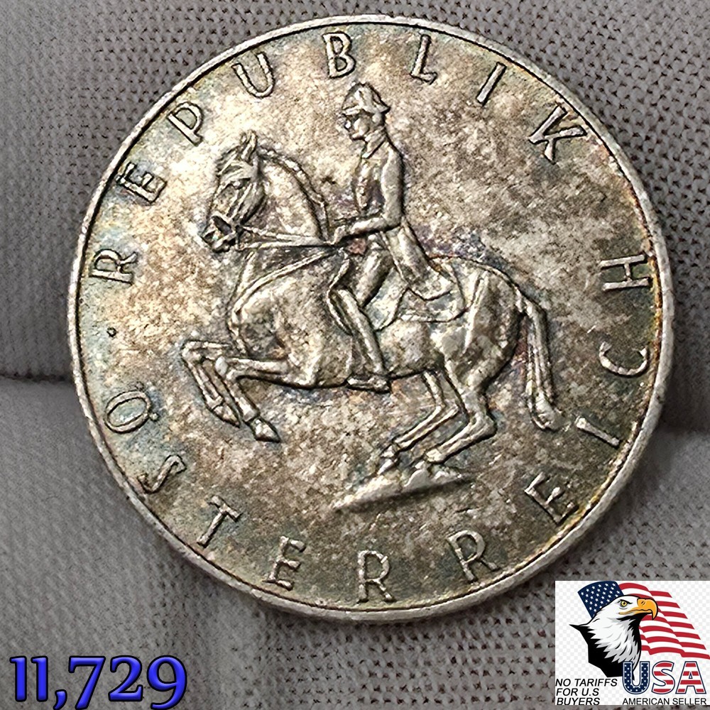 1961 AUSTRIA Silver 5 SCHILLING 5S