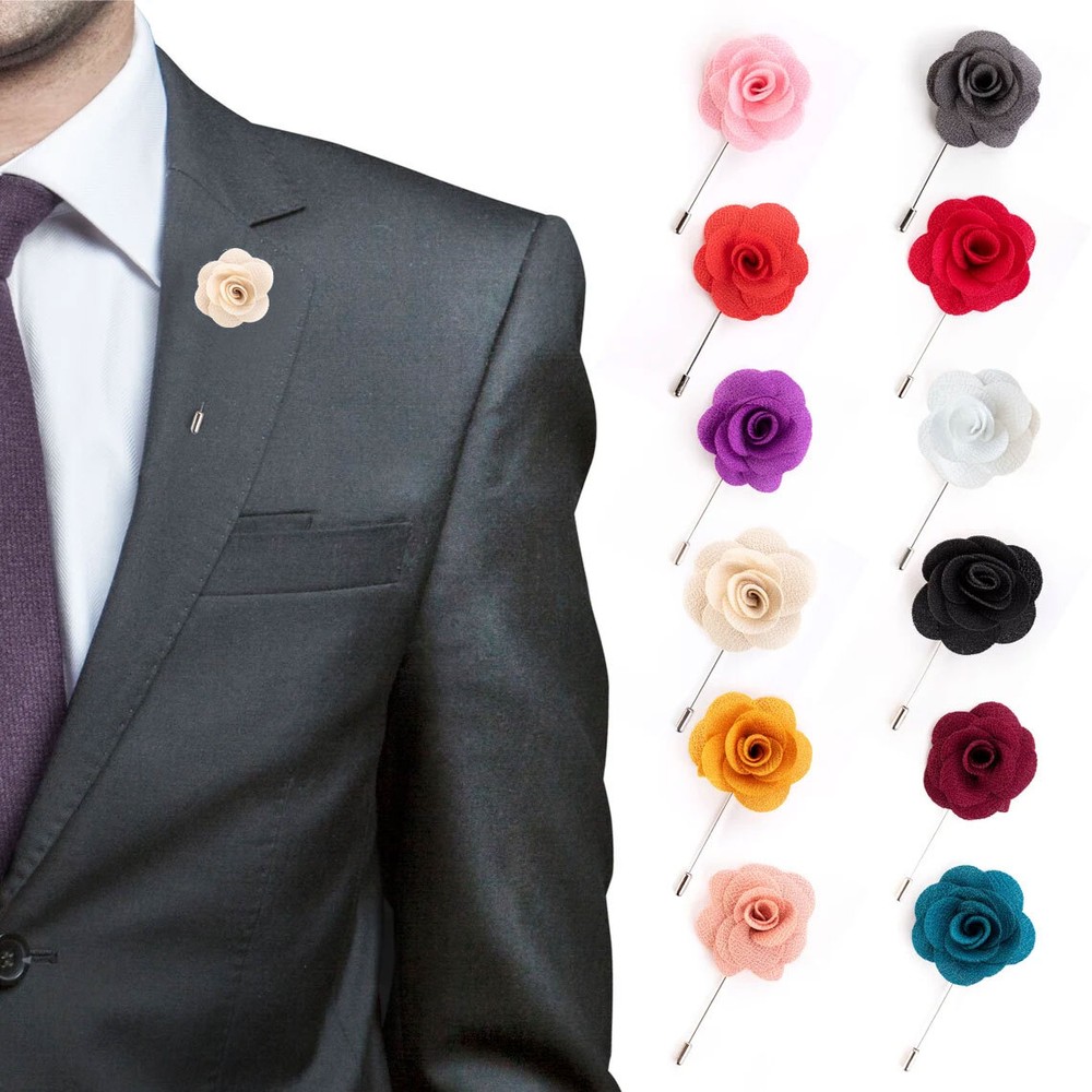 Romario Manzini® Men's Flower Lapel Pins