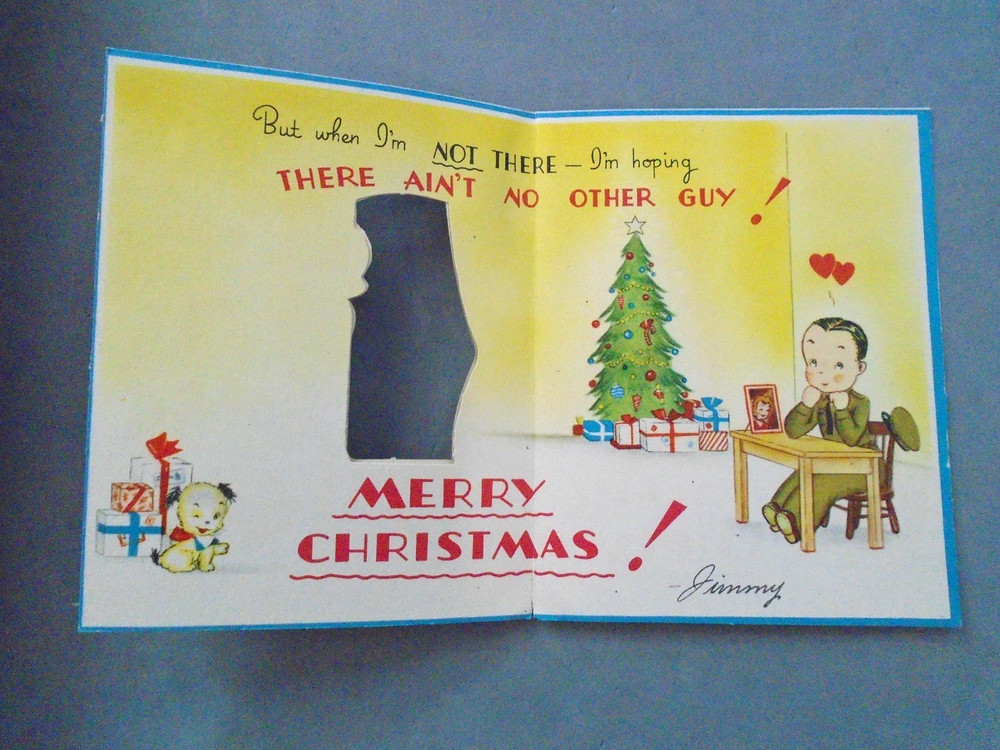 WWII Christmas Greetings card with note